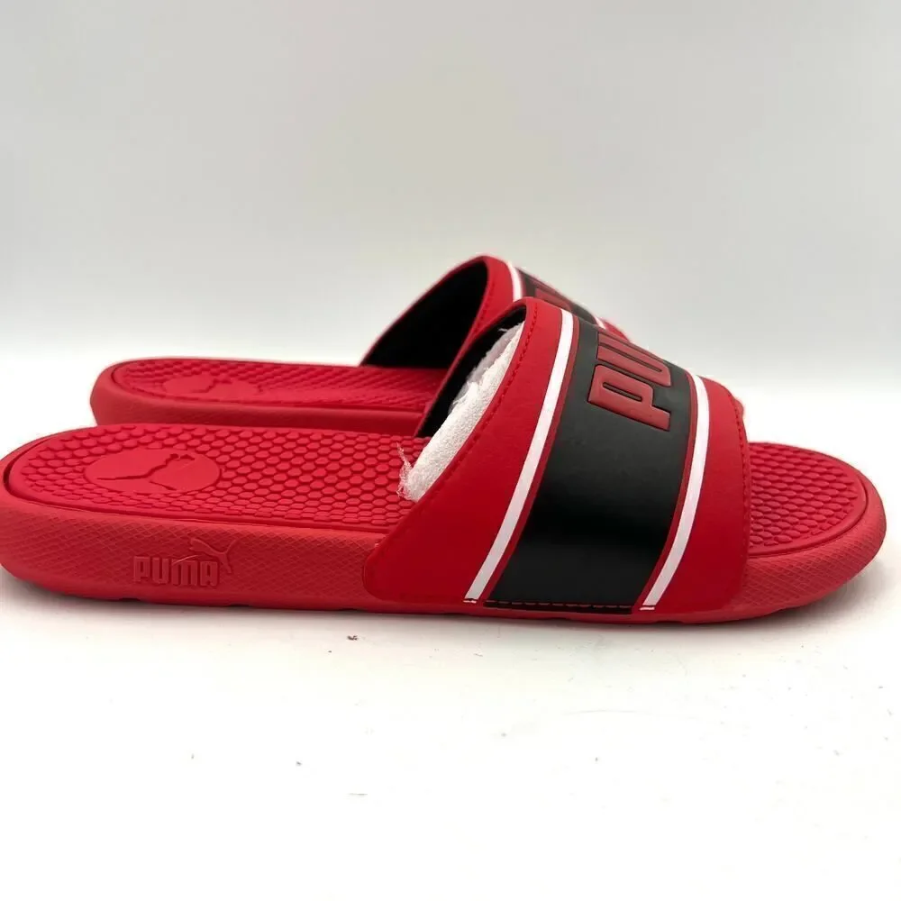 PUMA Unisex Cool Cat Slide Sandal High Risk Red Black White Size 4
